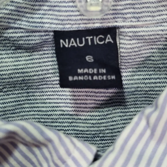 Striped Short Sleeve Shirt with Sailboat Print - Picture 2 of 6